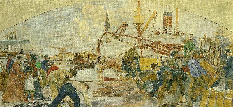 Carl Wilhelmson pa skeppsbron France oil painting art